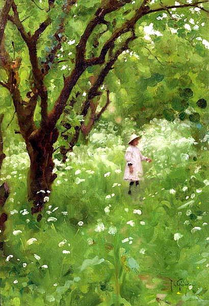 Thomas Cooper Gotch The Orchard Sweden oil painting art